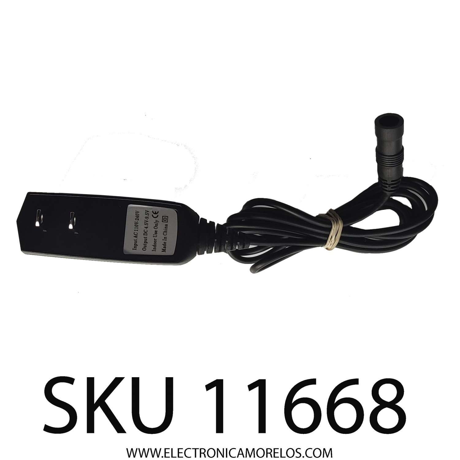 ADAPTADOR AC INPUT: AC 110V -240V  / OUTPUT: DC 4.5V - 9.5V	